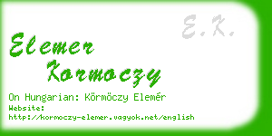 elemer kormoczy business card