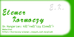 elemer kormoczy business card